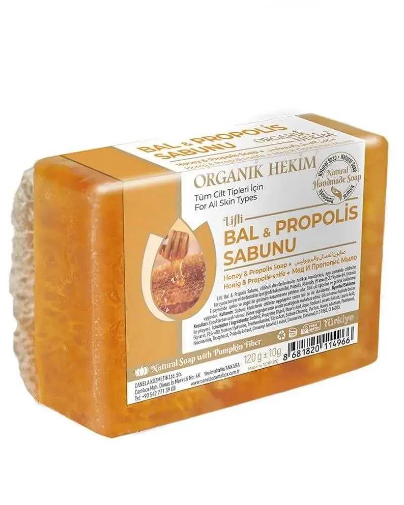 Organik Hekim Kabak Lifli Ballı & Propolis Sabun 120 Gr