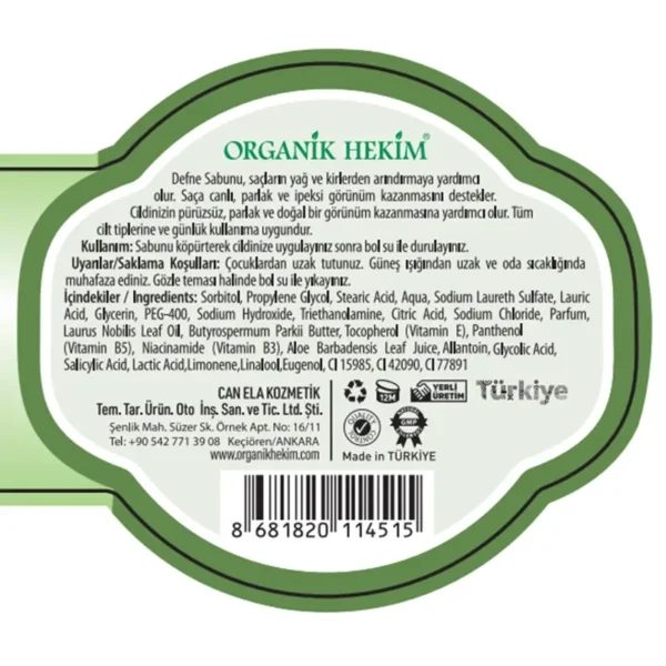 Organik Hekim Defne Yaprağı Sabunu 140 Gr