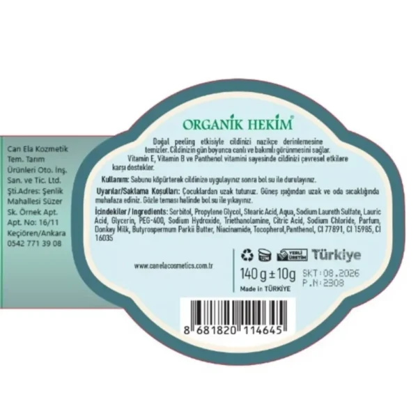 Organik Hekim Eşek Sütü Sabunu 140 Gr