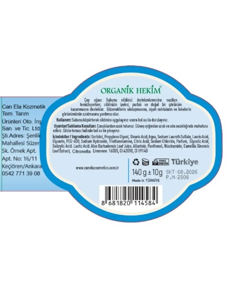 Organik Hekim Kabak Lifli Çay Ağacı Sabunu 120 Gr