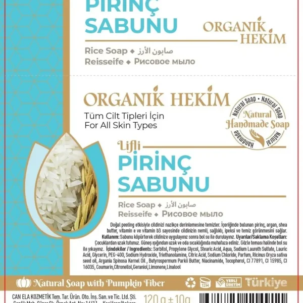 Organik Hekim Kabak Lifli Pirinç Sabun 120 Gr