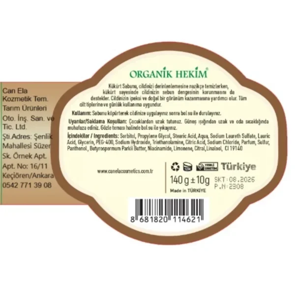 Organik Hekim Kükürt Sabunu 140 Gr