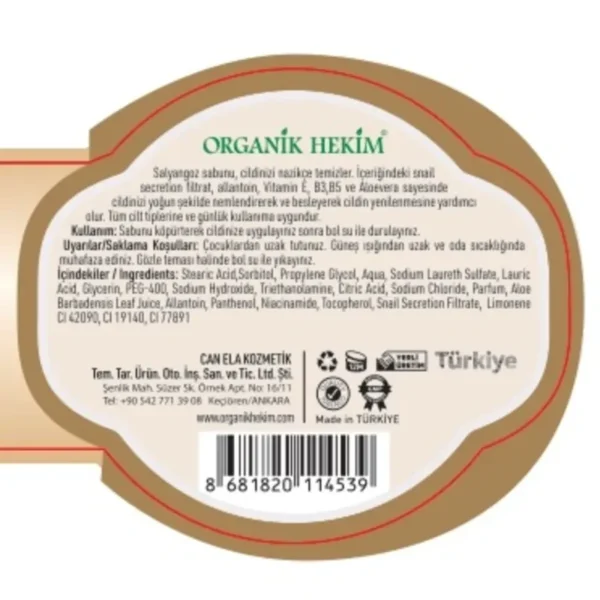 Organik Hekim Salyangoz Sabunu 140 Gr