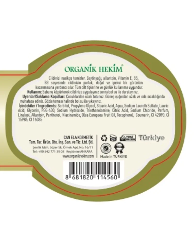 Organik Hekim Zeytinyağlı E Vitamini Sabunu 140 Gr