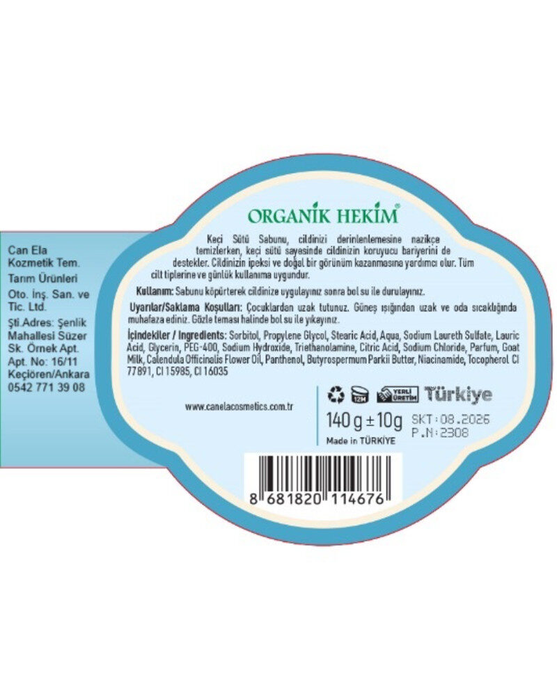 Organik Hekim Keçi Sütü Sabunu 140 Gr